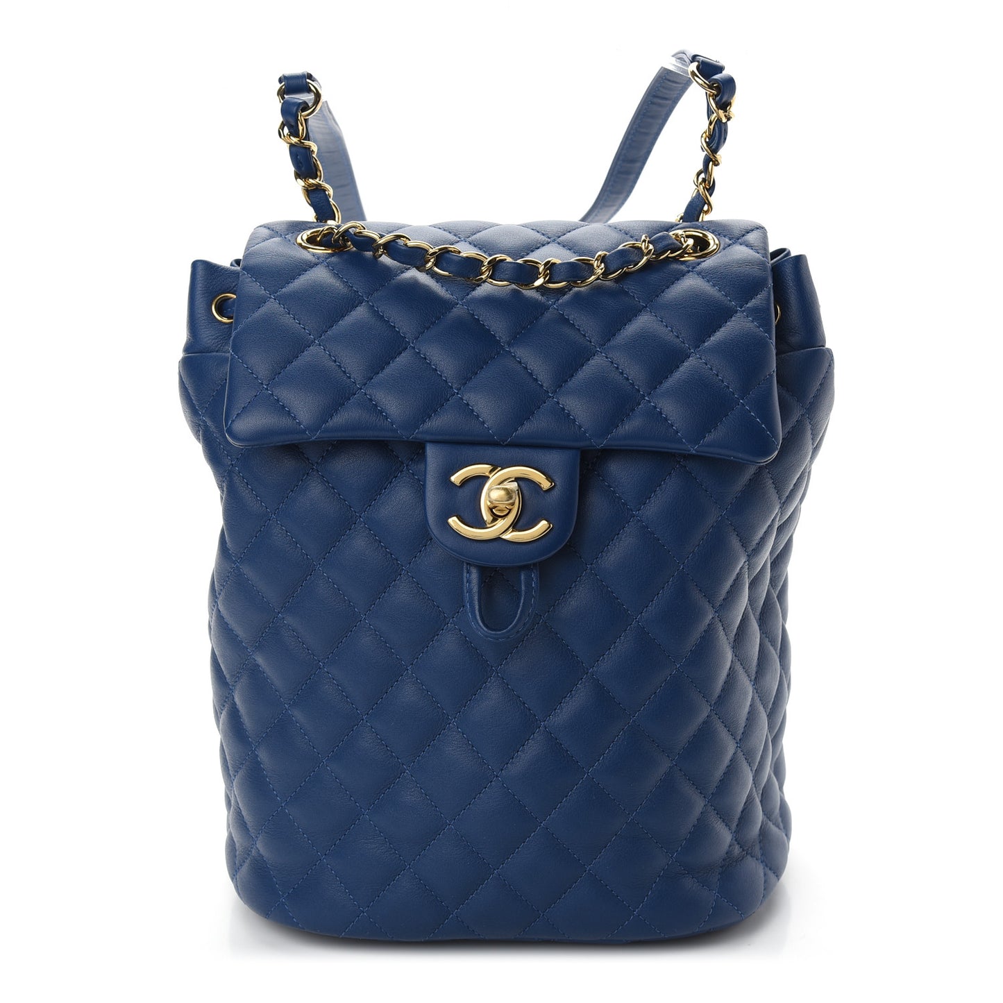Lambskin Quilted Small Urban Spirit Backpack Blue