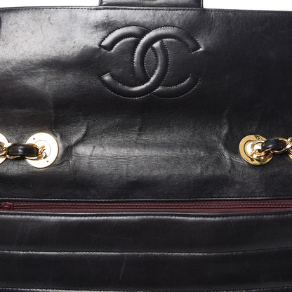 Chanel Lambskin Horizontal Quilt Jumbo Single Flap Black 14 of 14