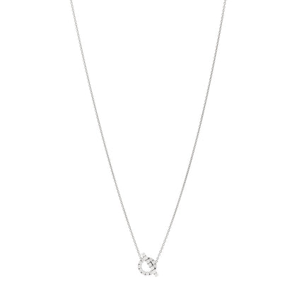 Hermes 18K White Gold Diamond Finesse Pendant Necklace 1 of 6