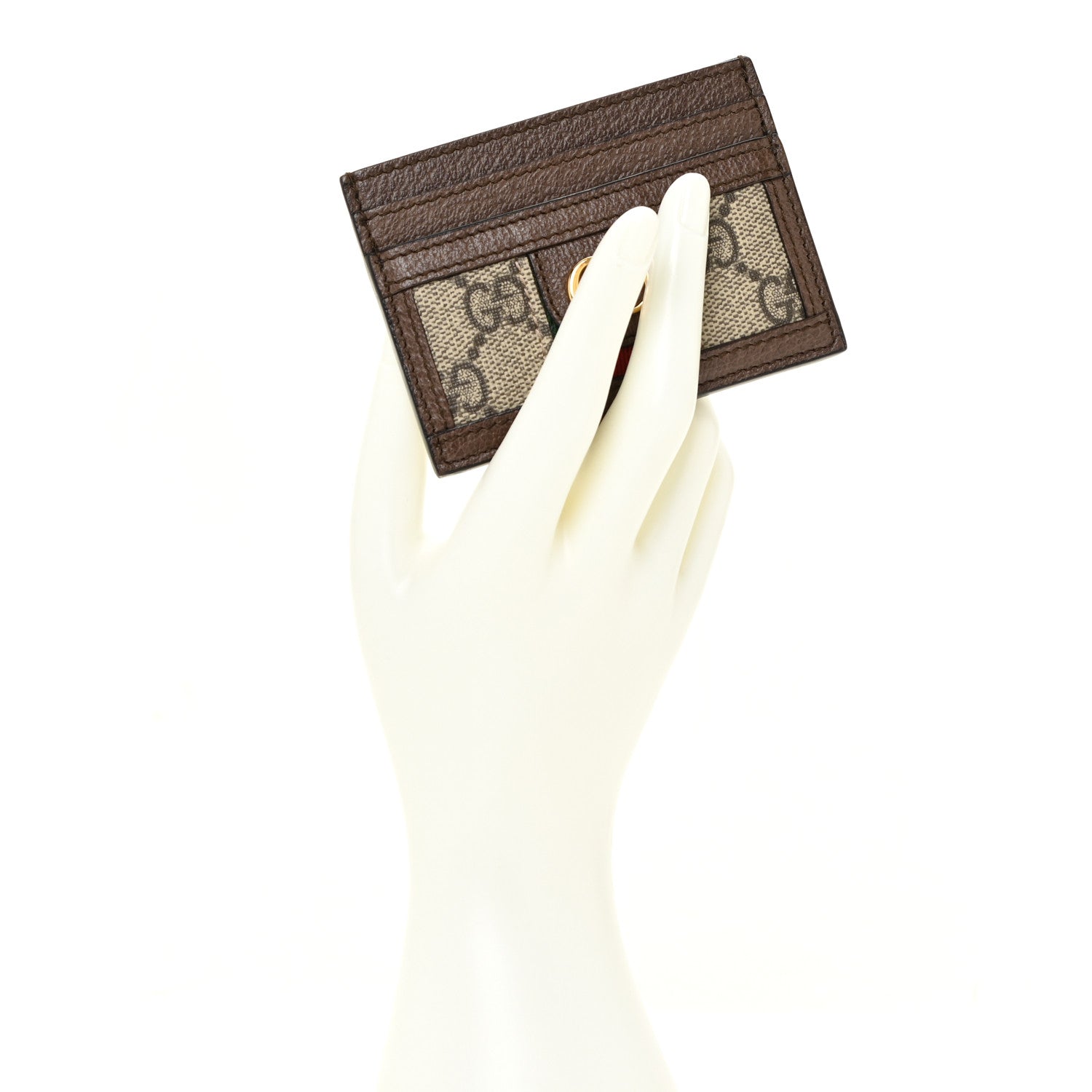 Gucci GG Supreme Monogram Ophidia Card Holder Brown 2 of 9