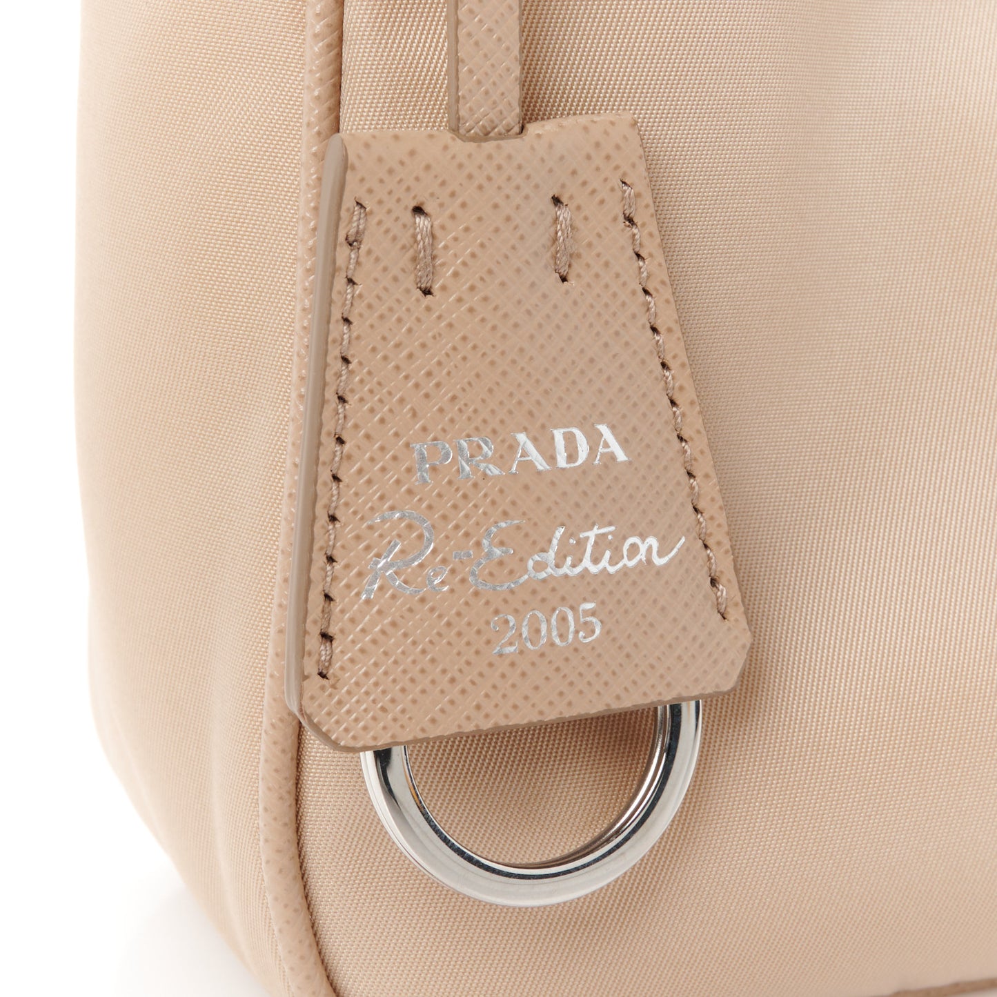 Re-Nylon Saffiano Mini Re-Edition 2005 Bag Cammeo