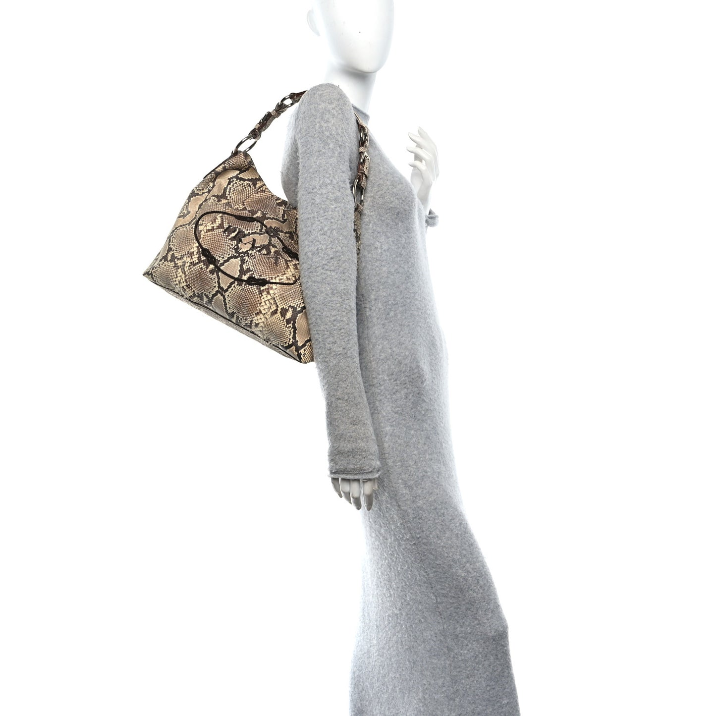 Snakeskin Logo Sacca Hobo Roccia