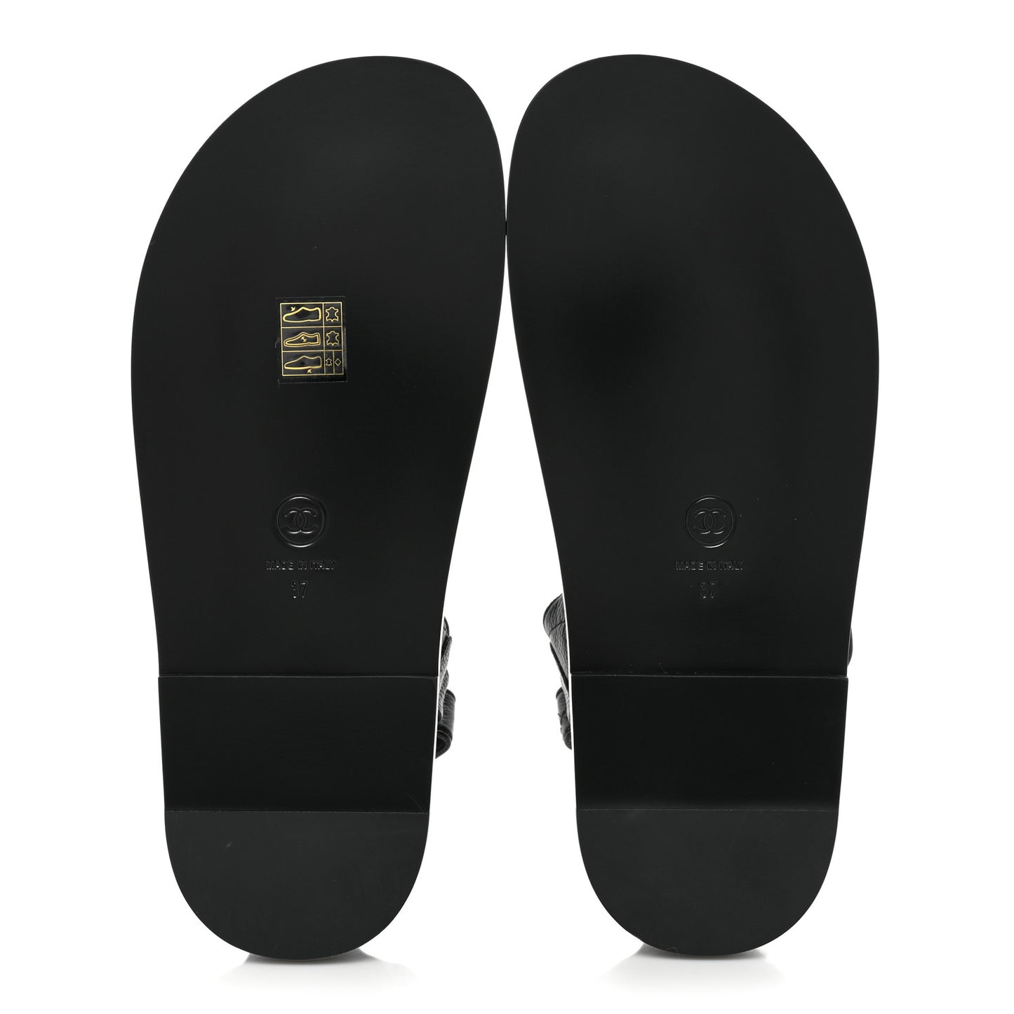 Grained Calfskin Velcro Dad Sandals 37 Black