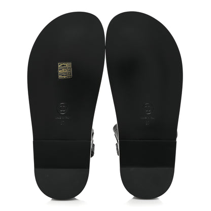Chanel Grained Calfskin Velcro Dad Sandals 37 Black 5 of 10