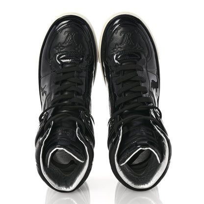 Louis Vuitton Patent Calfskin Monogram High Top Sneakers 36 Black 2 of 10