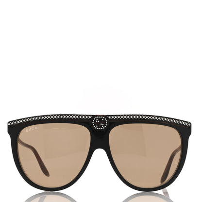 Gucci Aviator Crystal Brow Sunglasses GG0732S Havana Brown 2 of 10