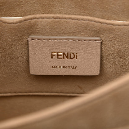 Fendi Vitello Liberty Bi-Color FF 1974 Embossed Small Kan U Shoulder Bag Maya Black 6 of 11