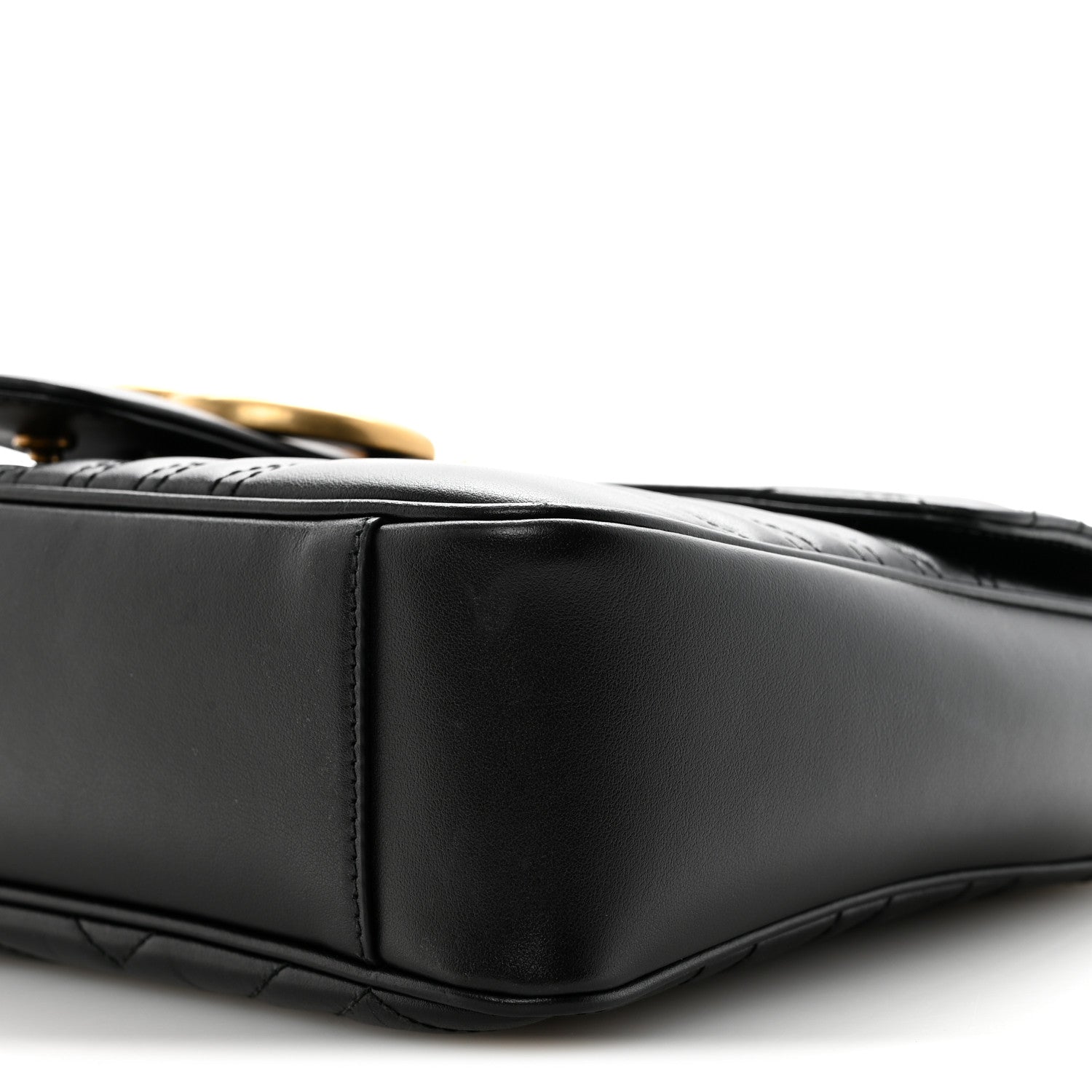 Gucci Calfskin Matelasse Medium GG Marmont Shoulder Bag Black 10 of 10