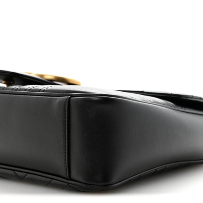 Gucci Calfskin Matelasse Medium GG Marmont Shoulder Bag Black 10 of 10