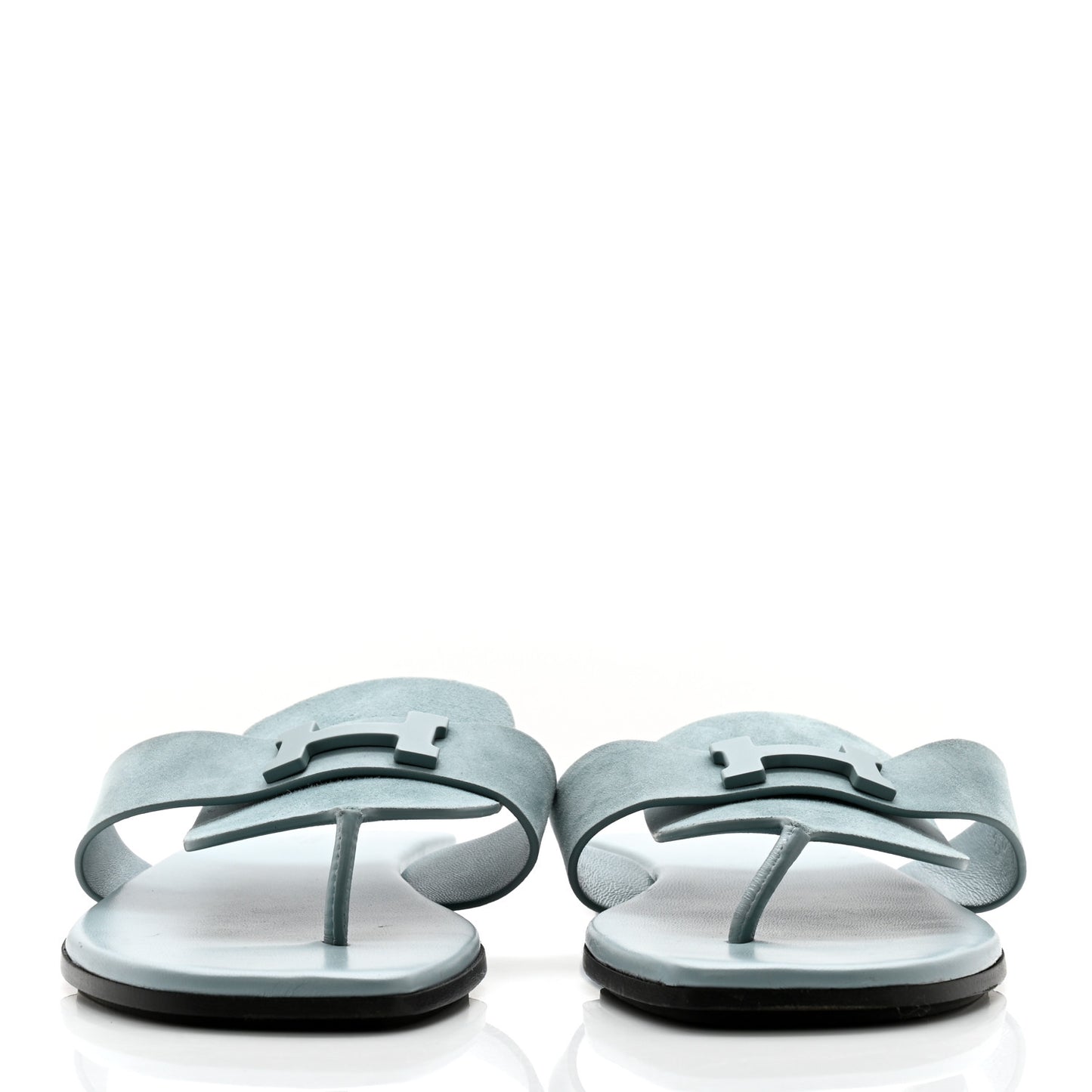 Suede Goatskin Womens Galerie Sandals 38.5 Bleu Pinede