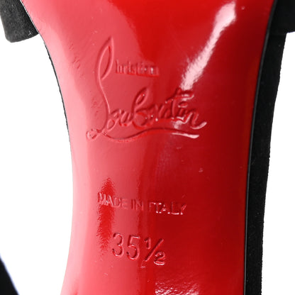 Christian Louboutin Veau Velours 100 Ankle Strap Pumps 35.5 Black 7 of 9