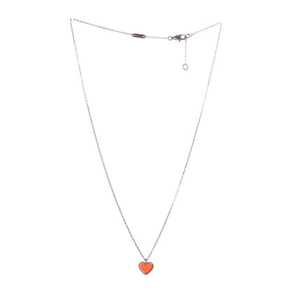Van Cleef & Arpels 18K Rose Gold Carnelian Sweet Alhambra Heart Pendant Necklace 3 of 8