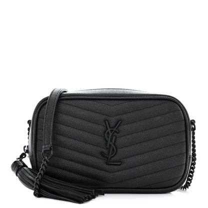 Saint Laurent Grain De Poudre Matelasse Monogram Mini Lou Camera Bag Black 1 of 10