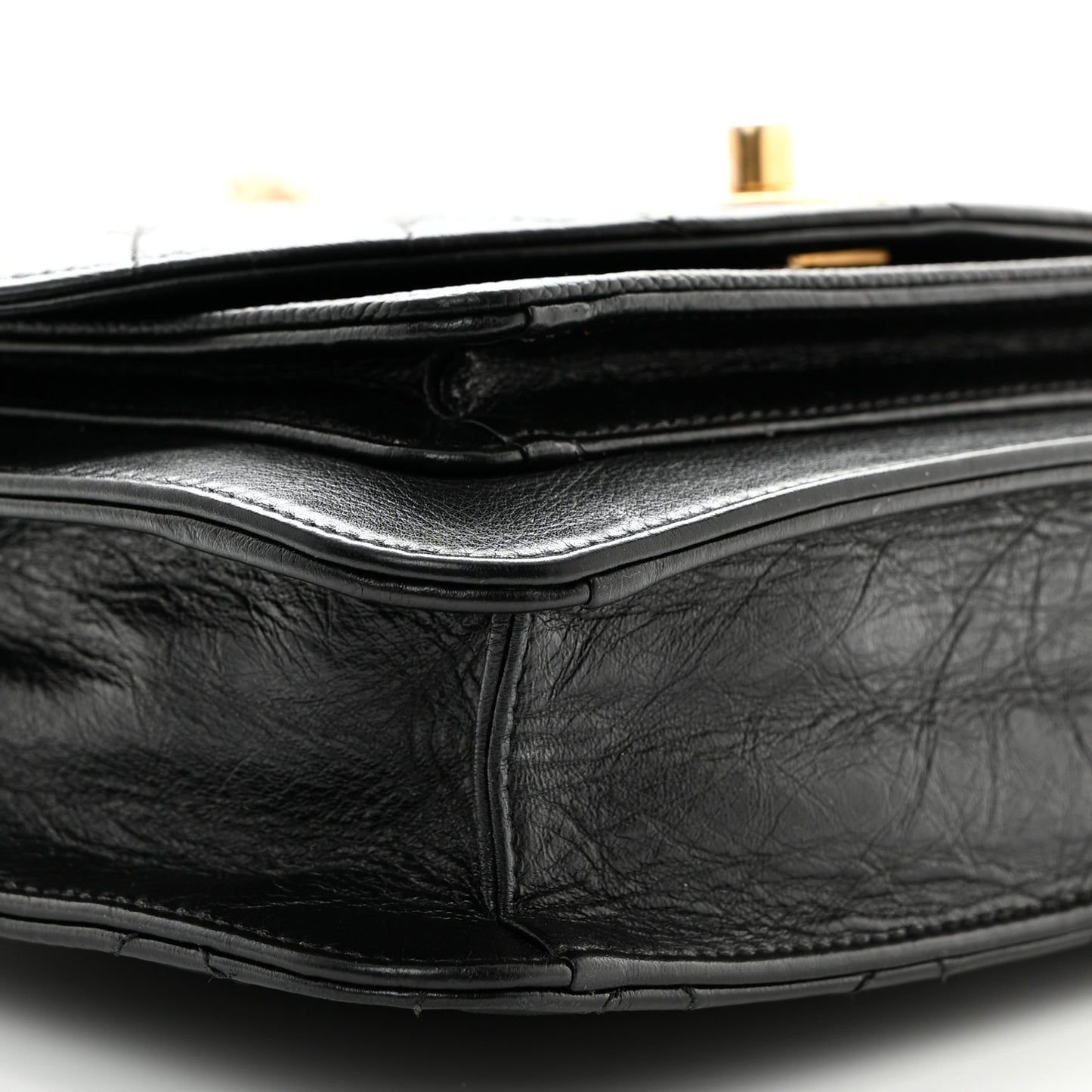 Calfskin Caviar Quilted Chain Handle Flap Black