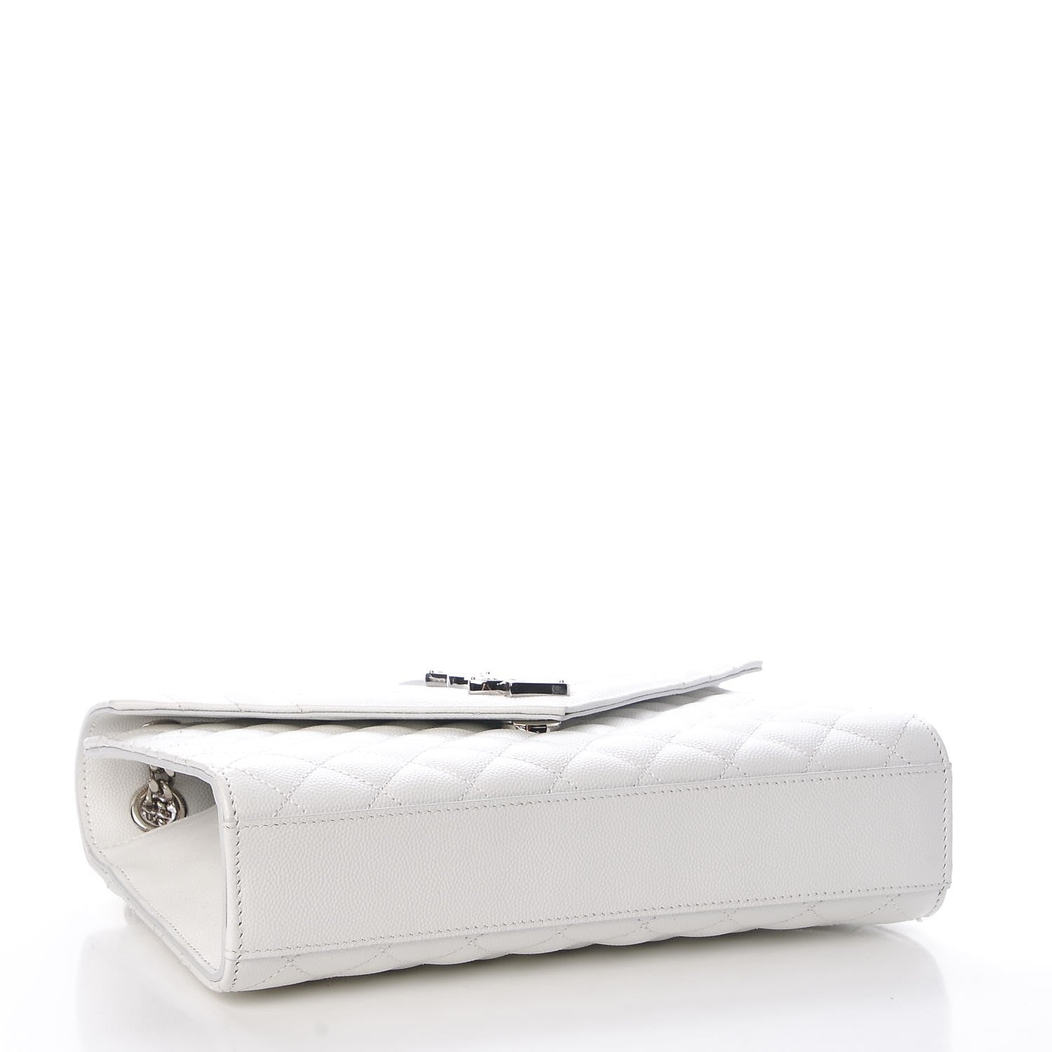 Saint Laurent Grain De Poudre Textured Mixed Matelasse Medium Triquilt Monogram Satchel Porcellana 5 of 9