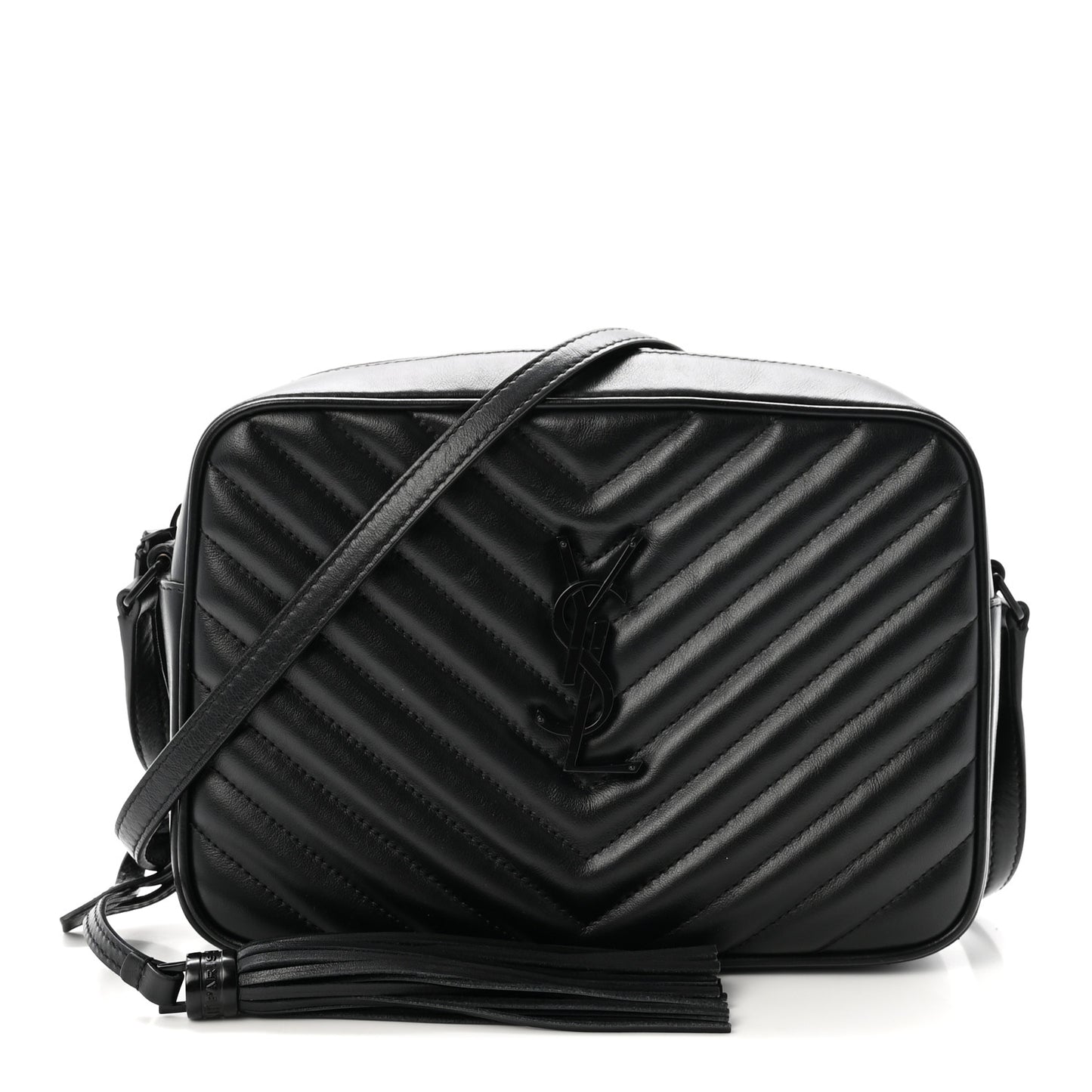 Calfskin Matelasse Monogram Monochrome Lou Camera Bag Black