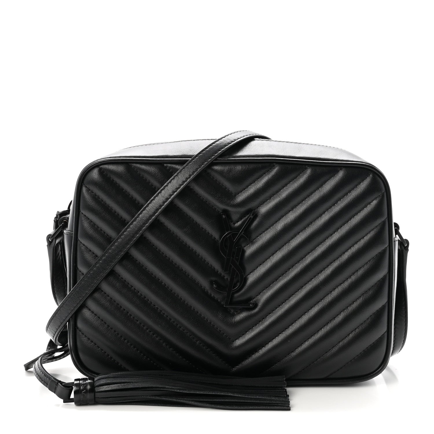 Saint Laurent Calfskin Matelasse Monogram Monochrome Lou Camera Bag Black 1 of 9