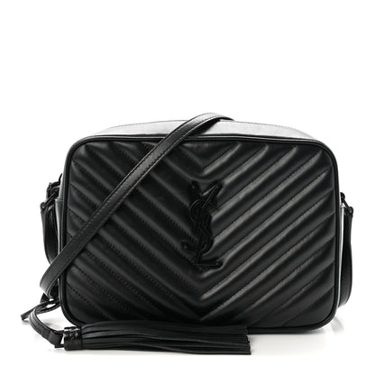 Saint Laurent Calfskin Matelasse Monogram Monochrome Lou Camera Bag Black 1 of 9