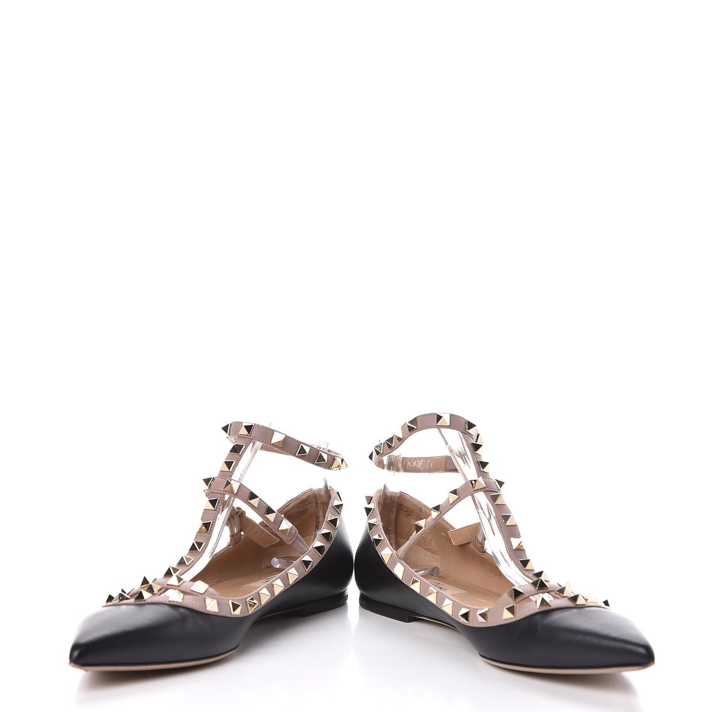 Nappa Rockstud Cage Ballerina Flats 40.5 Black Poudre