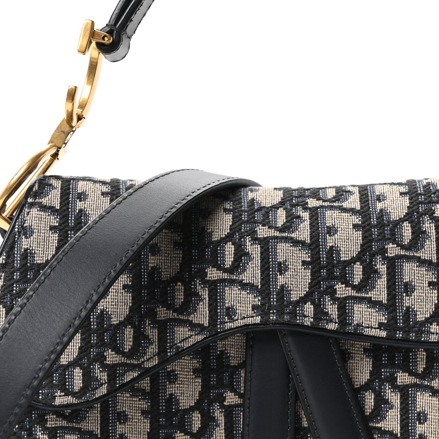 Christian Dior Oblique Mini Saddle Bag With Strap Blue 8 of 11