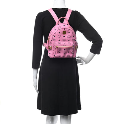 MCM Visetos Side Stud Small Stark Backpack Pink 2 of 12