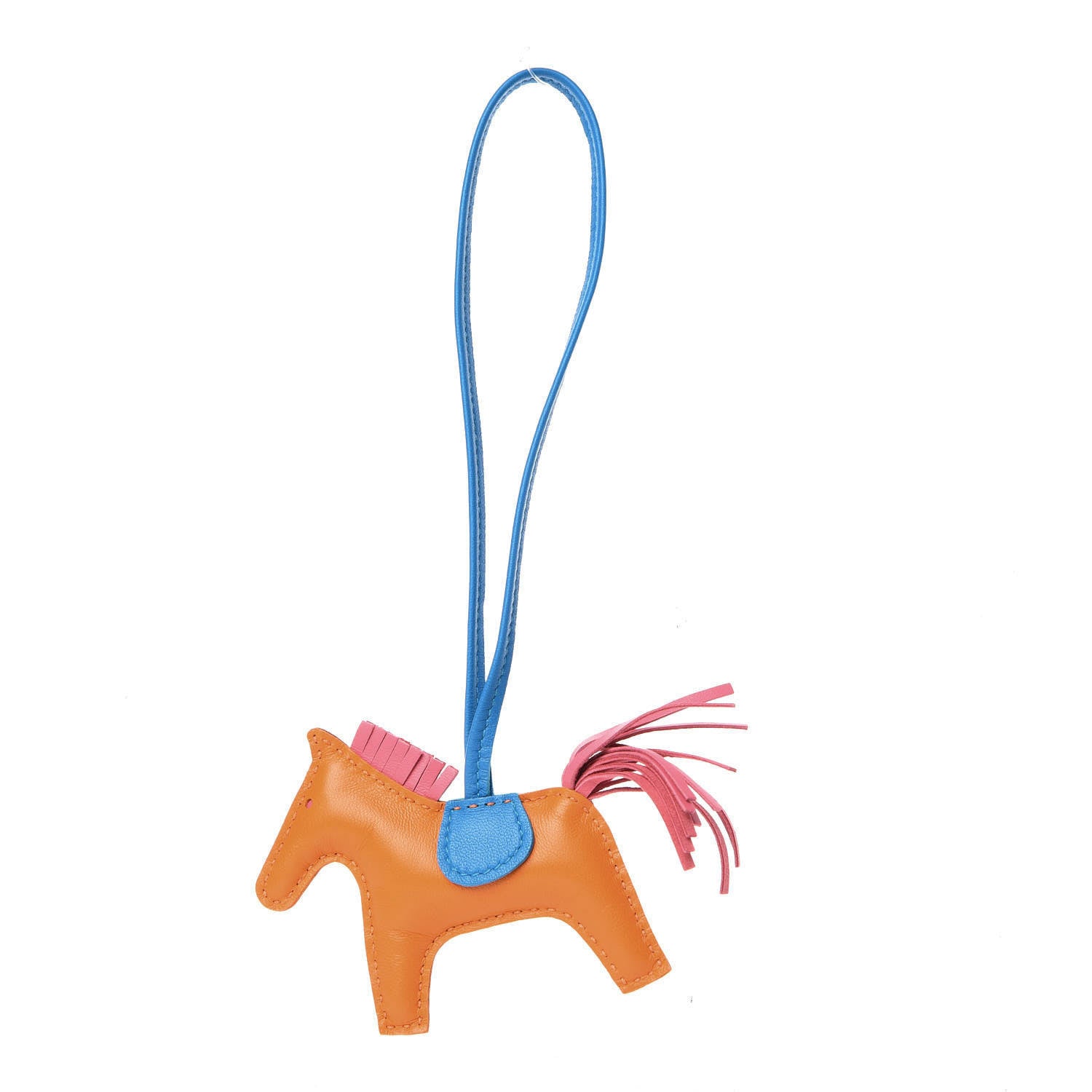 Hermes Milo Lambskin Grigri Rodeo Horse Bag Charm PM Orange Bleu Zanzibar Rose Azalee 1 of 3