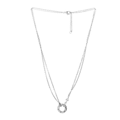 Cartier 18K White Gold 2 Diamond LOVE Necklace 3 of 6