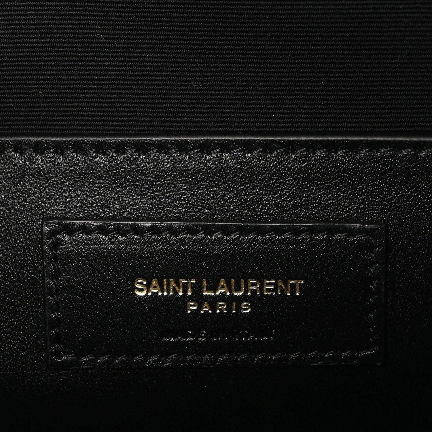 Saint Laurent Shiny Calfskin Crocodile Embossed Manhattan Baguette Black 6 of 10