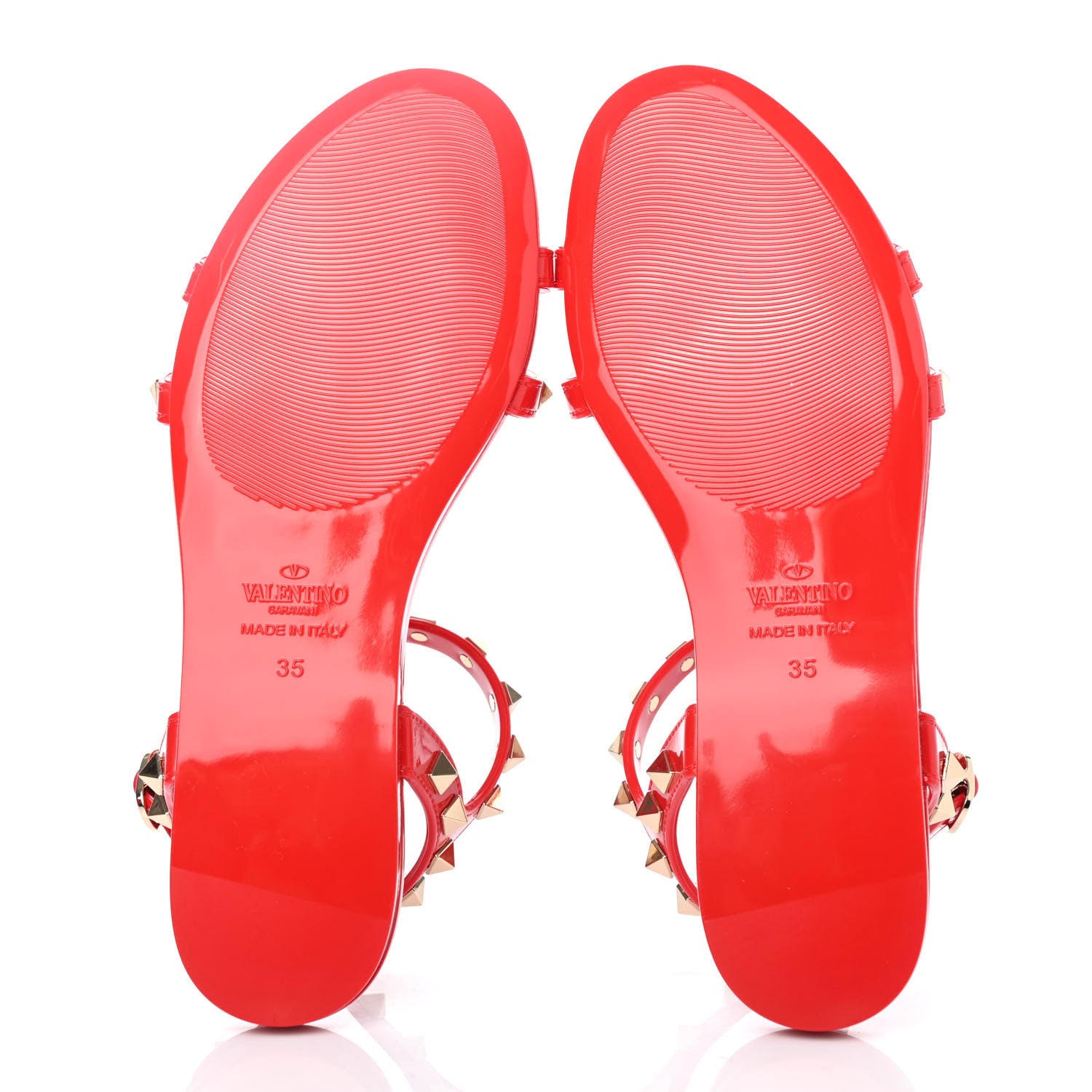 Valentino Garavani PVC Jelly Rockstud Caged Sandals 35 Rosso Valentino 4 of 4