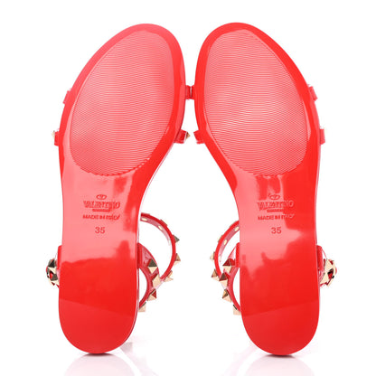 Valentino Garavani PVC Jelly Rockstud Caged Sandals 35 Rosso Valentino 4 of 4