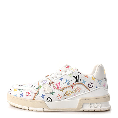 Louis Vuitton LV X TM Calfskin Monogram Multicolor Womens LV Trainer Sneakers 39 White 1 of 9