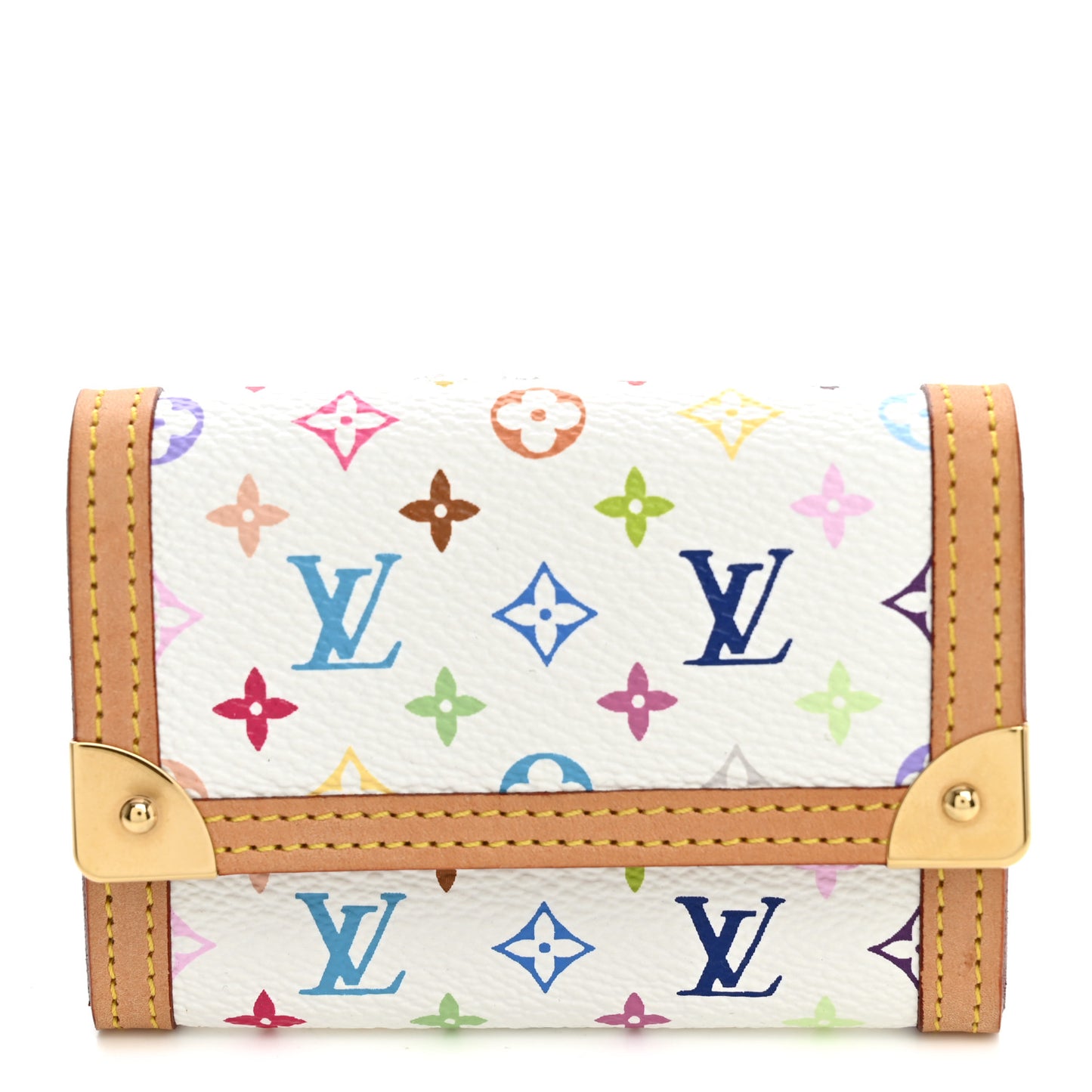 Monogram Multicolor Porte-Monnaie Plat Coin Purse White