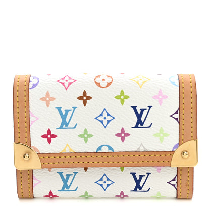 Louis Vuitton Monogram Multicolor Porte-Monnaie Plat Coin Purse White 1 of 6