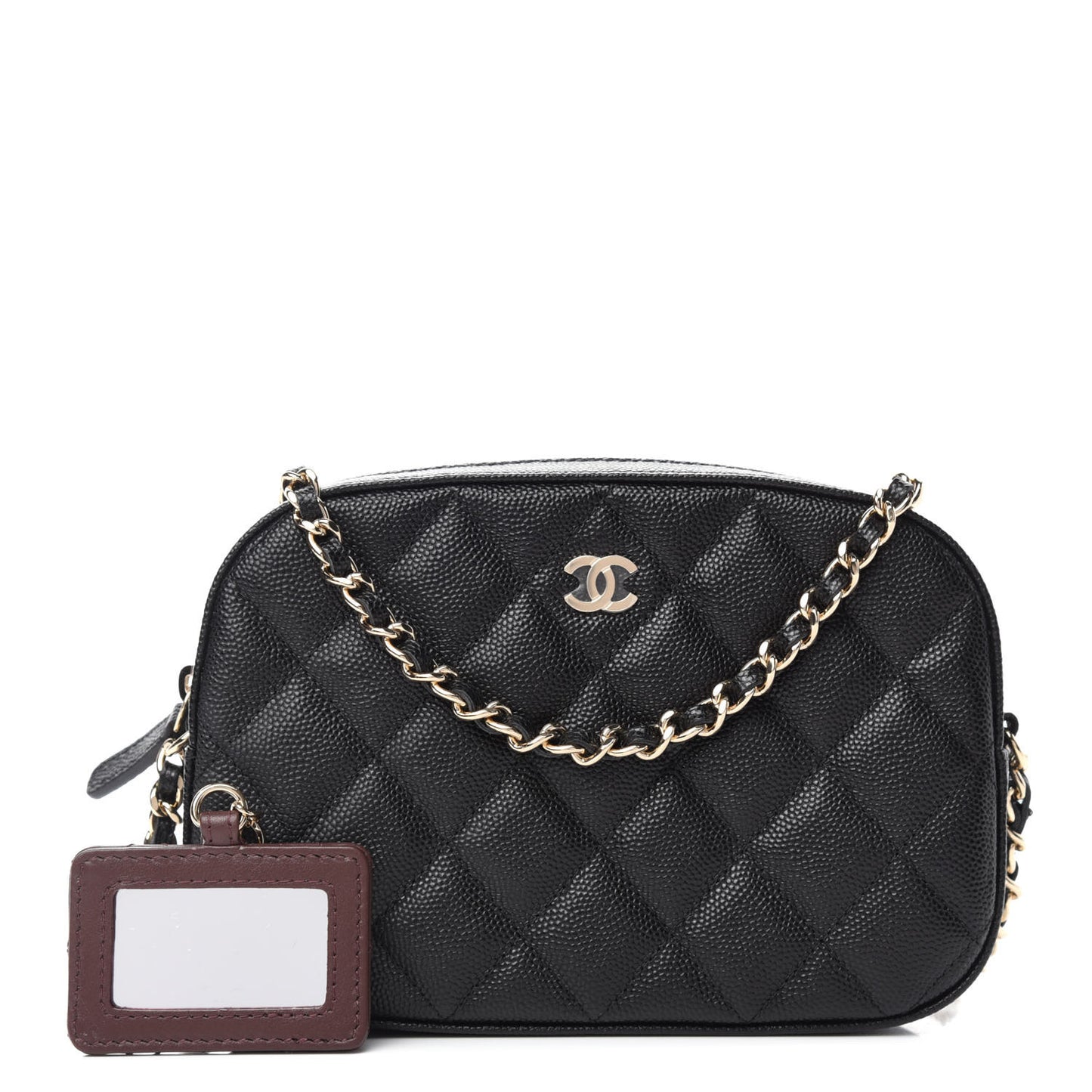 Caviar Quilted Vanity With Chain Black