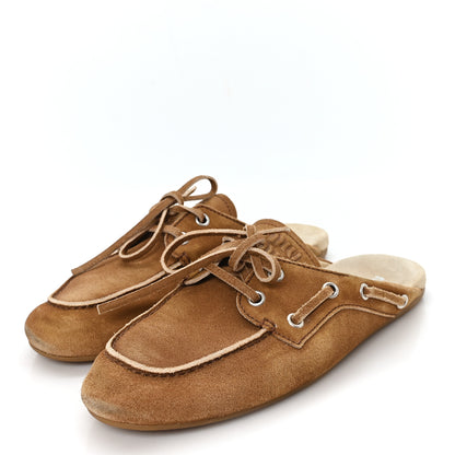 Miu Miu Faded Suede Deck Mules 38 Cinnamon 4 of 9