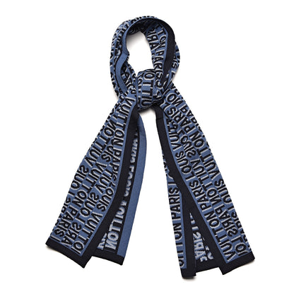 Louis Vuitton Wool Logo Scarf Blue 1 of 4