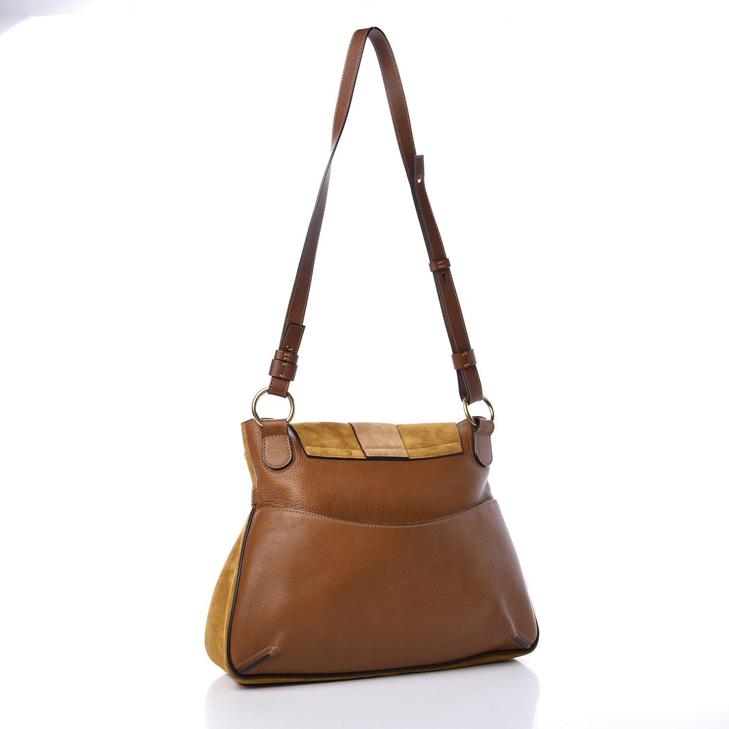 Chloe Suede Medium Lexa Shoulder Bag Mustard Brown 2 of 11