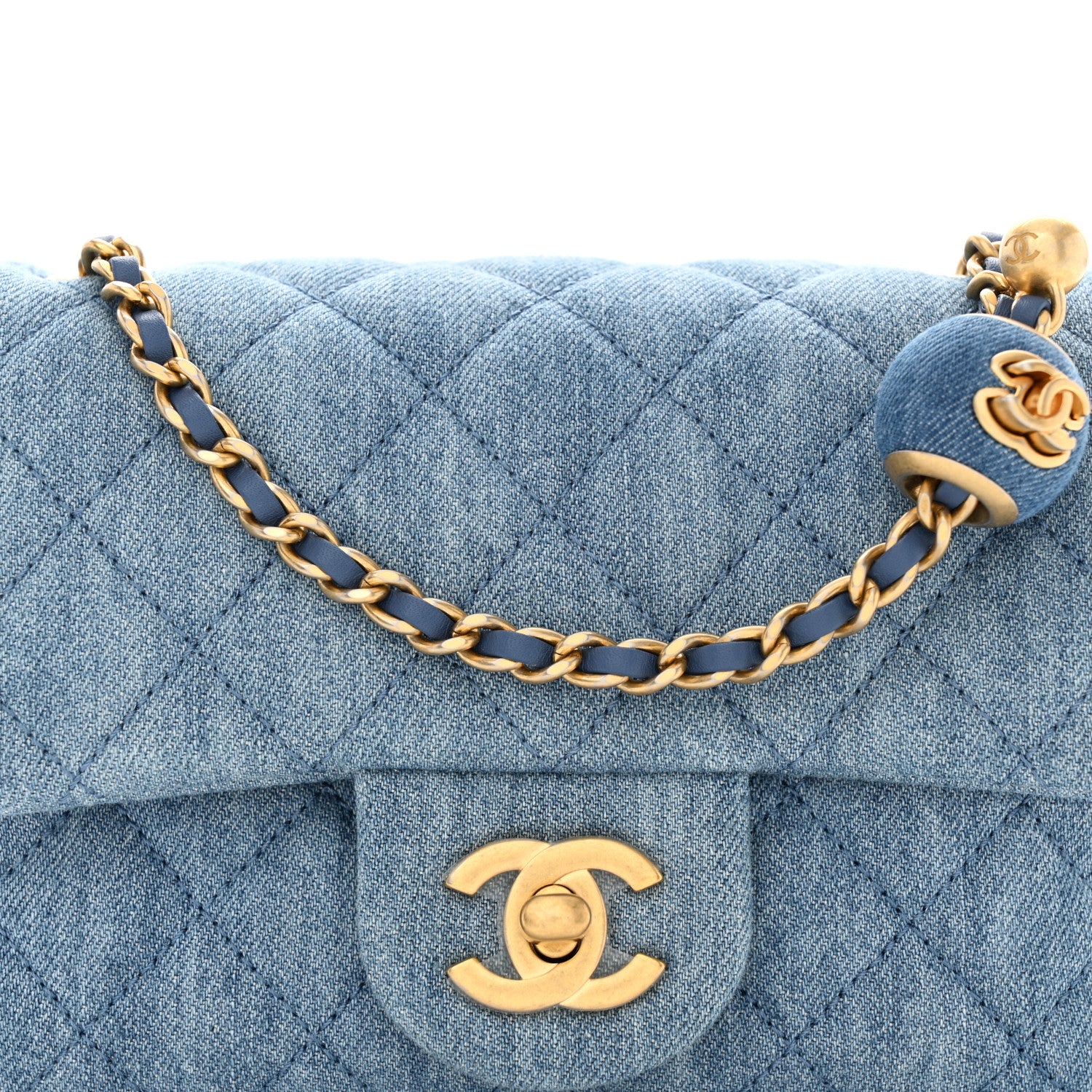 Chanel Denim Quilted Mini Pearl Crush Flap Blue 8 of 10