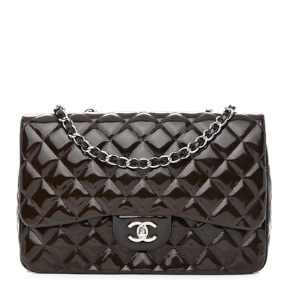 Chanel Patent Quilted Jumbo Single Flap Dark Purple 1 of 10
