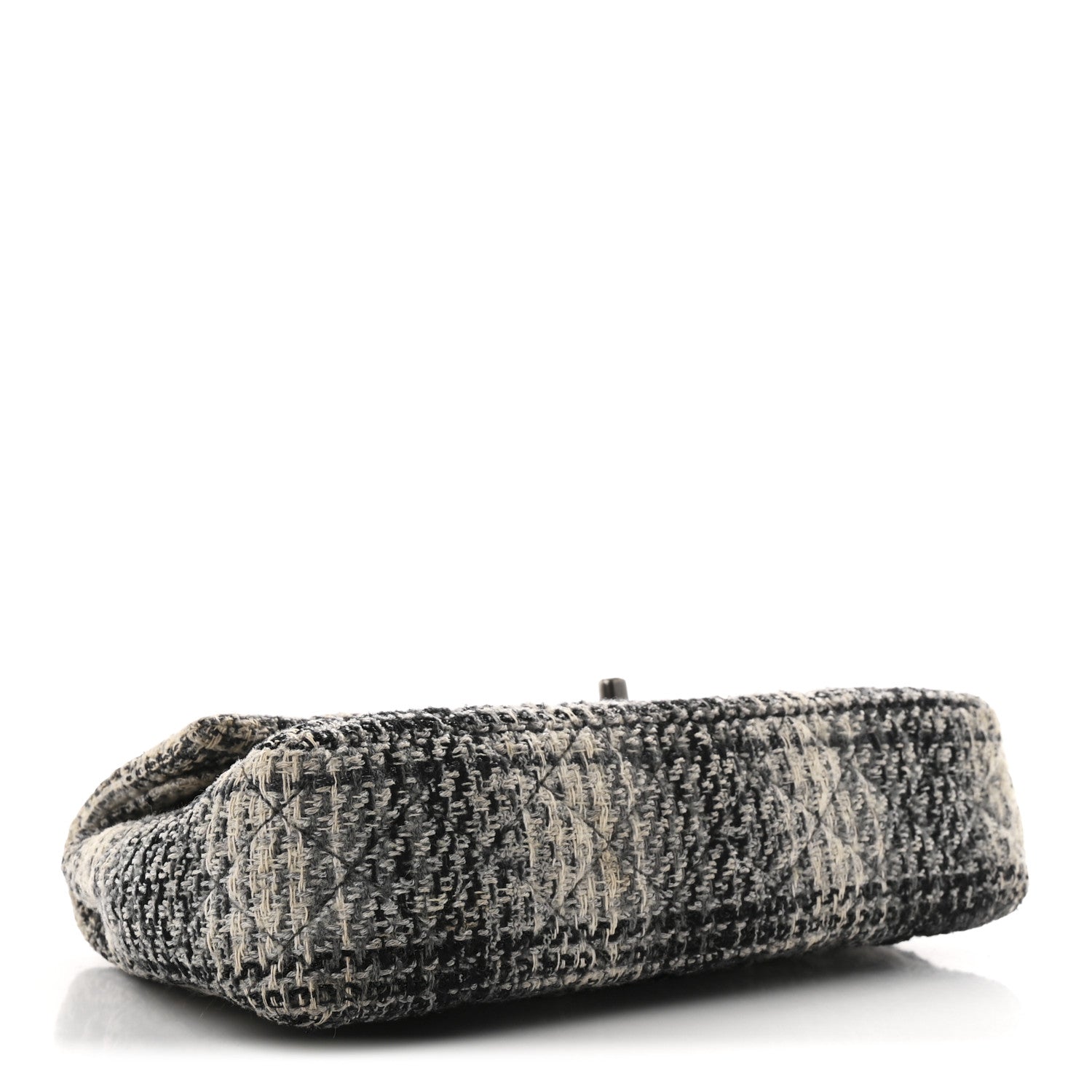 Chanel Tweed Quilted Medium Double Flap Beige White Black 4 of 12