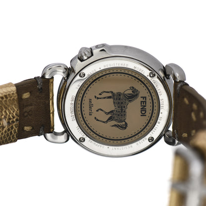 Fendi Stainless Steel Calfskin Diamond 37mm Selleria Quartz Watch Black 4 of 4