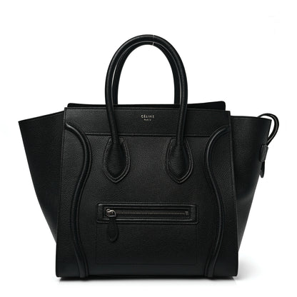 Celine Drummed Calfskin Mini Luggage Black 2 of 17