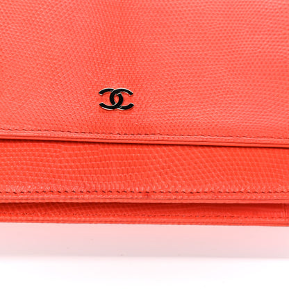 Chanel Lizard Wallet on Chain WOC Orange 13 of 13