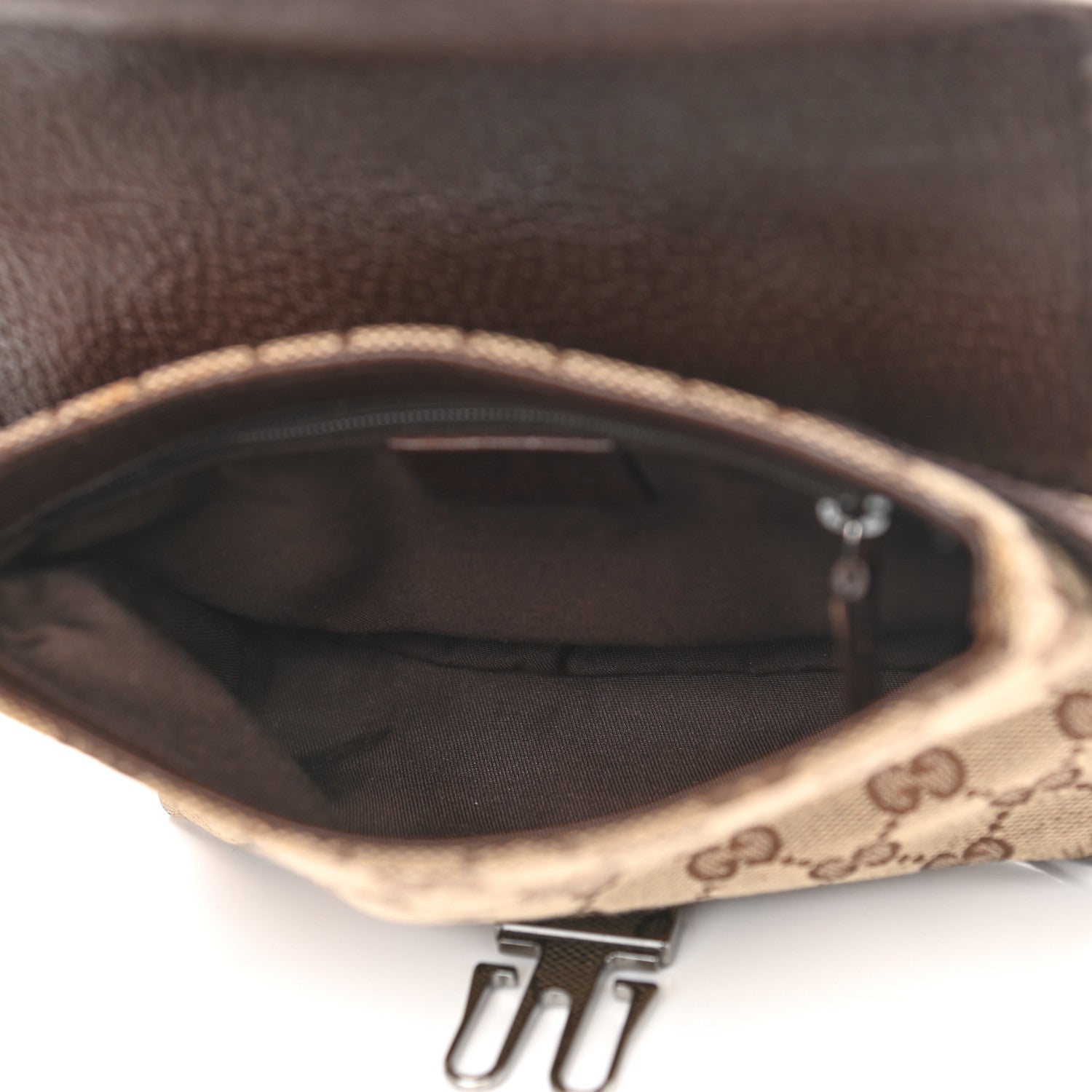 Gucci Monogram Waist Pouch Bag Dark Brown 5 of 10