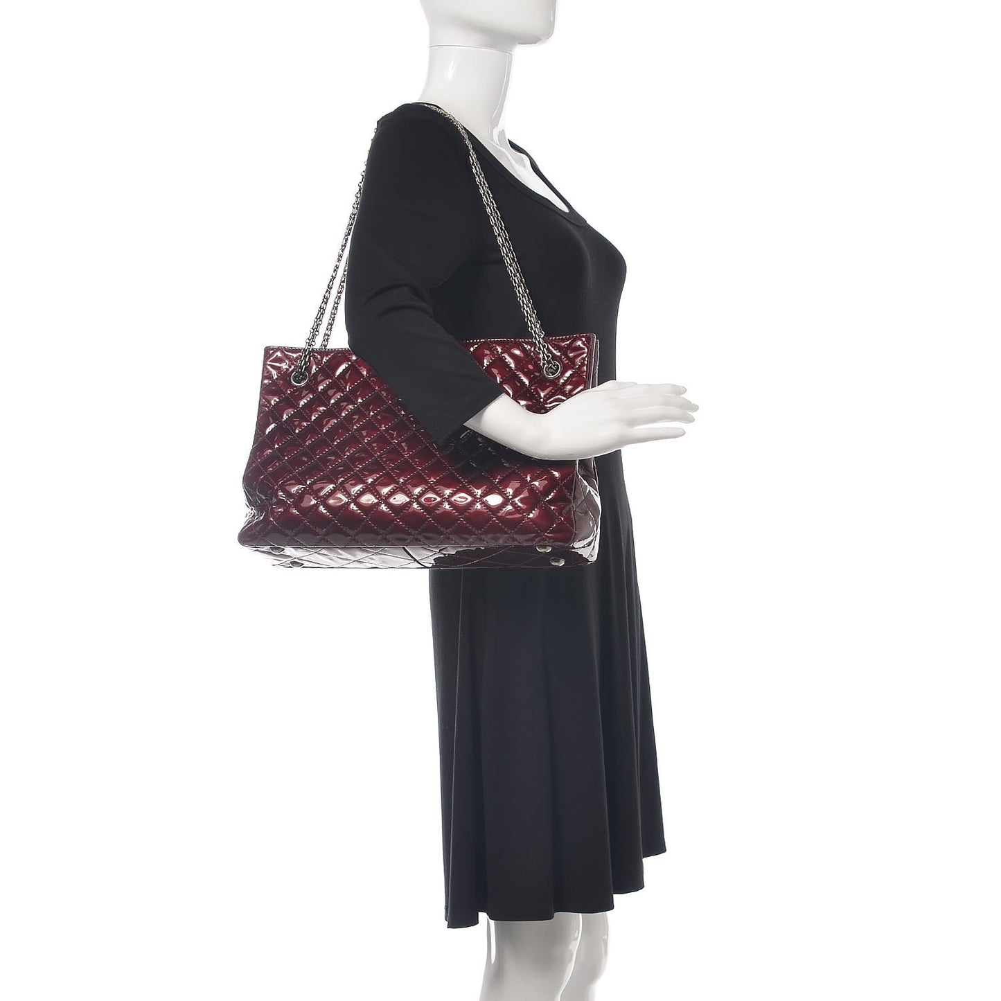 Patent Calfskin Quilted Reissue 2.55 Tote Burgundy