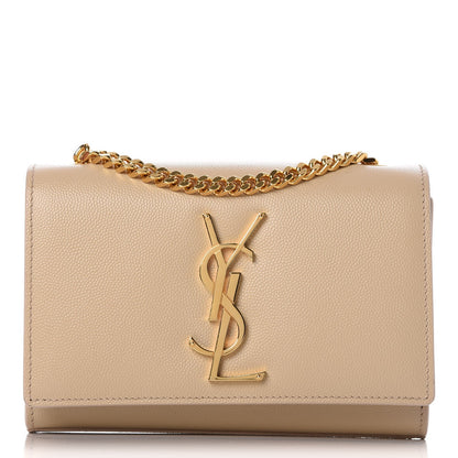 Saint Laurent Grain De Poudre Small Monogram Kate Satchel Nude Powder 1 of 6