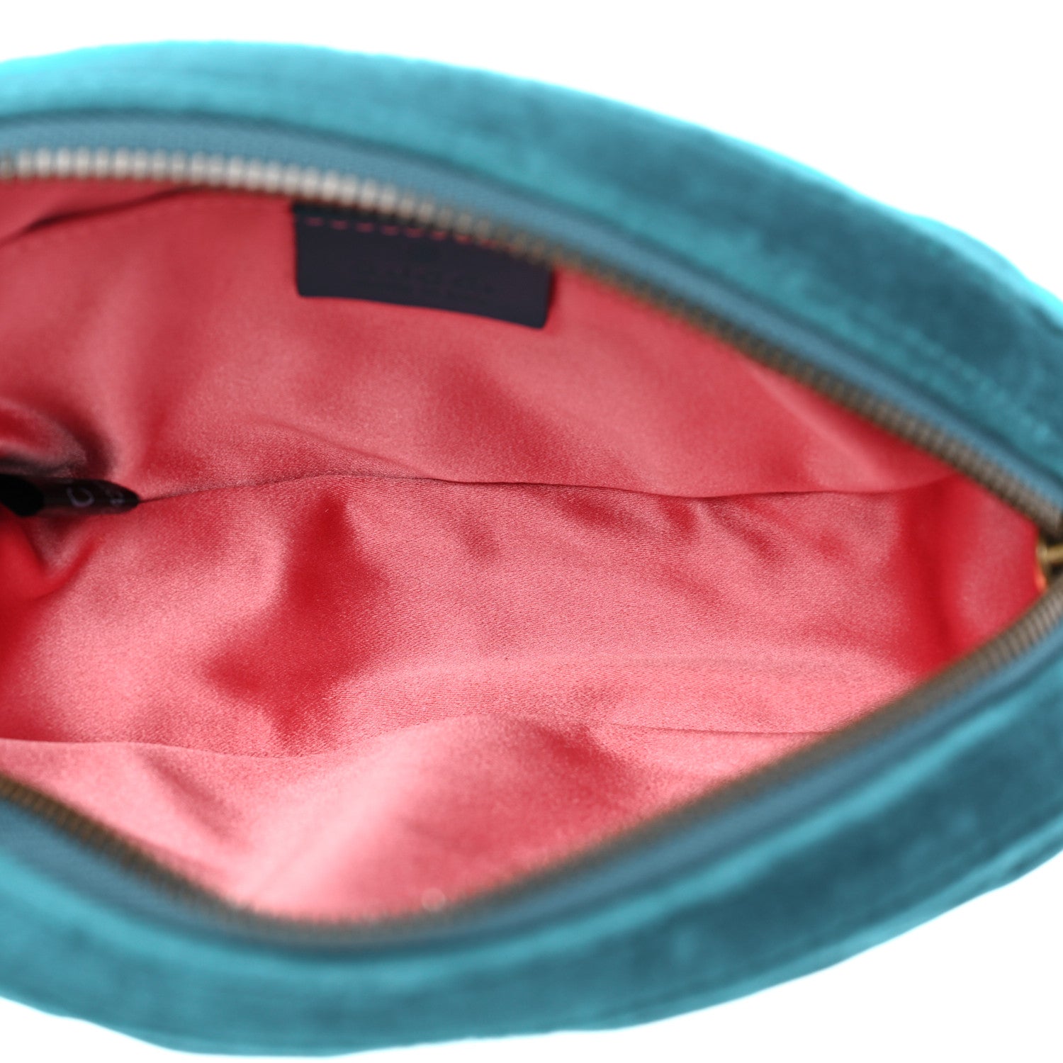 Gucci Velvet Matelasse GG Marmont Belt Bag 95 38 Pavone Cyan 5 of 13
