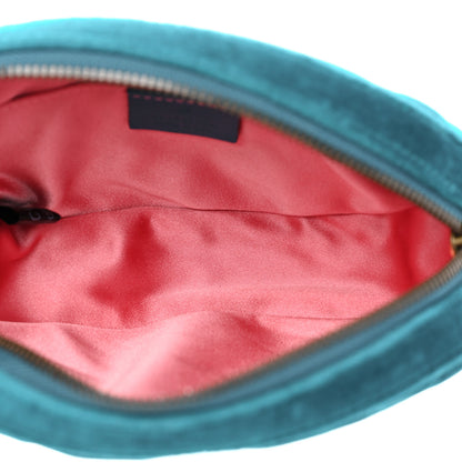 Gucci Velvet Matelasse GG Marmont Belt Bag 95 38 Pavone Cyan 5 of 13
