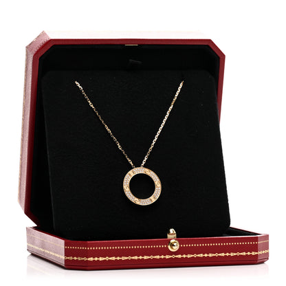 Cartier 18K Yellow Gold Diamond LOVE Paved Necklace 7 of 7