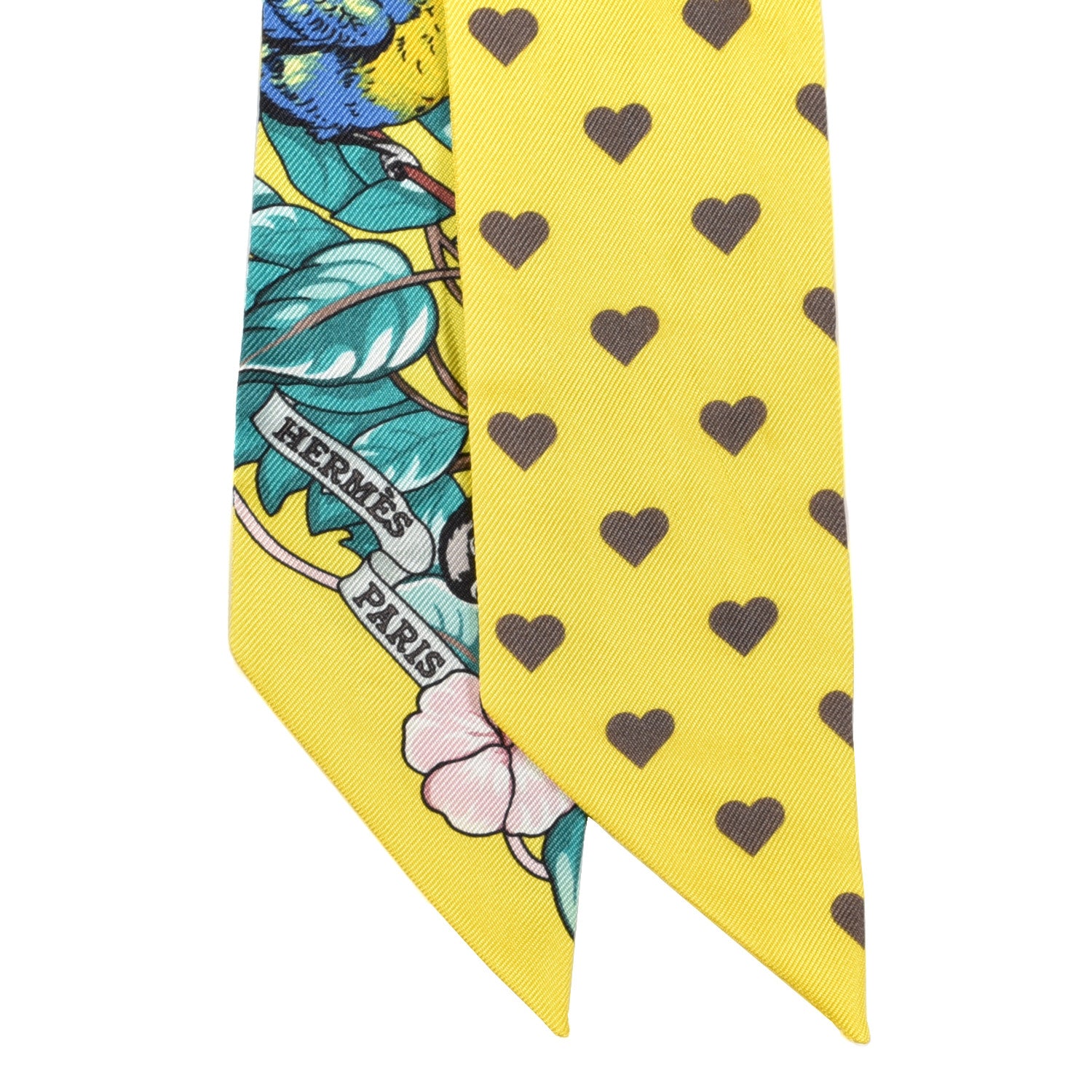 Hermes Silk Jungle Love Love Twilly Jaune Vif Canard 2 of 3